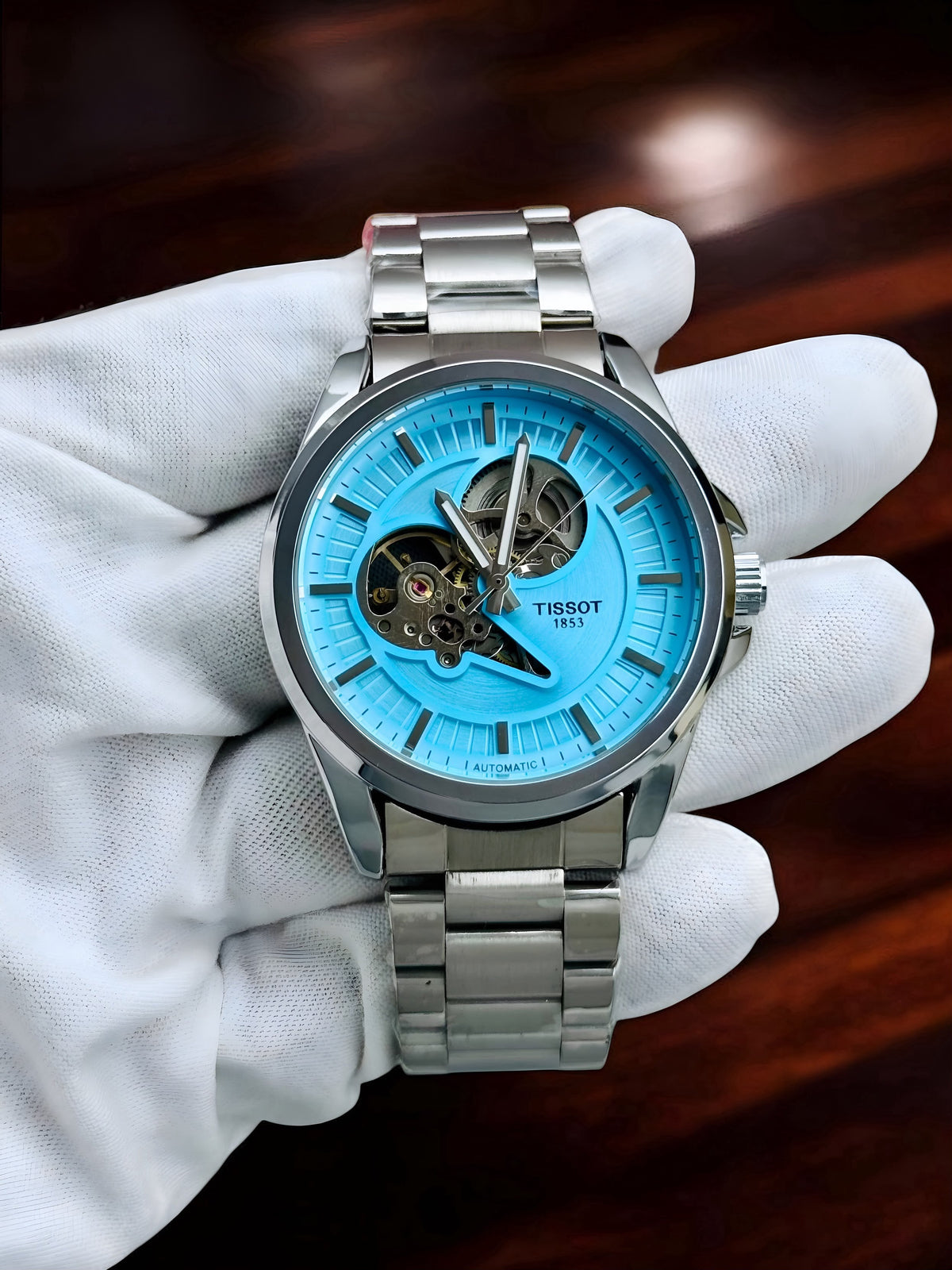 Tissot Men's Automatic Sky silver Skeleton Watch