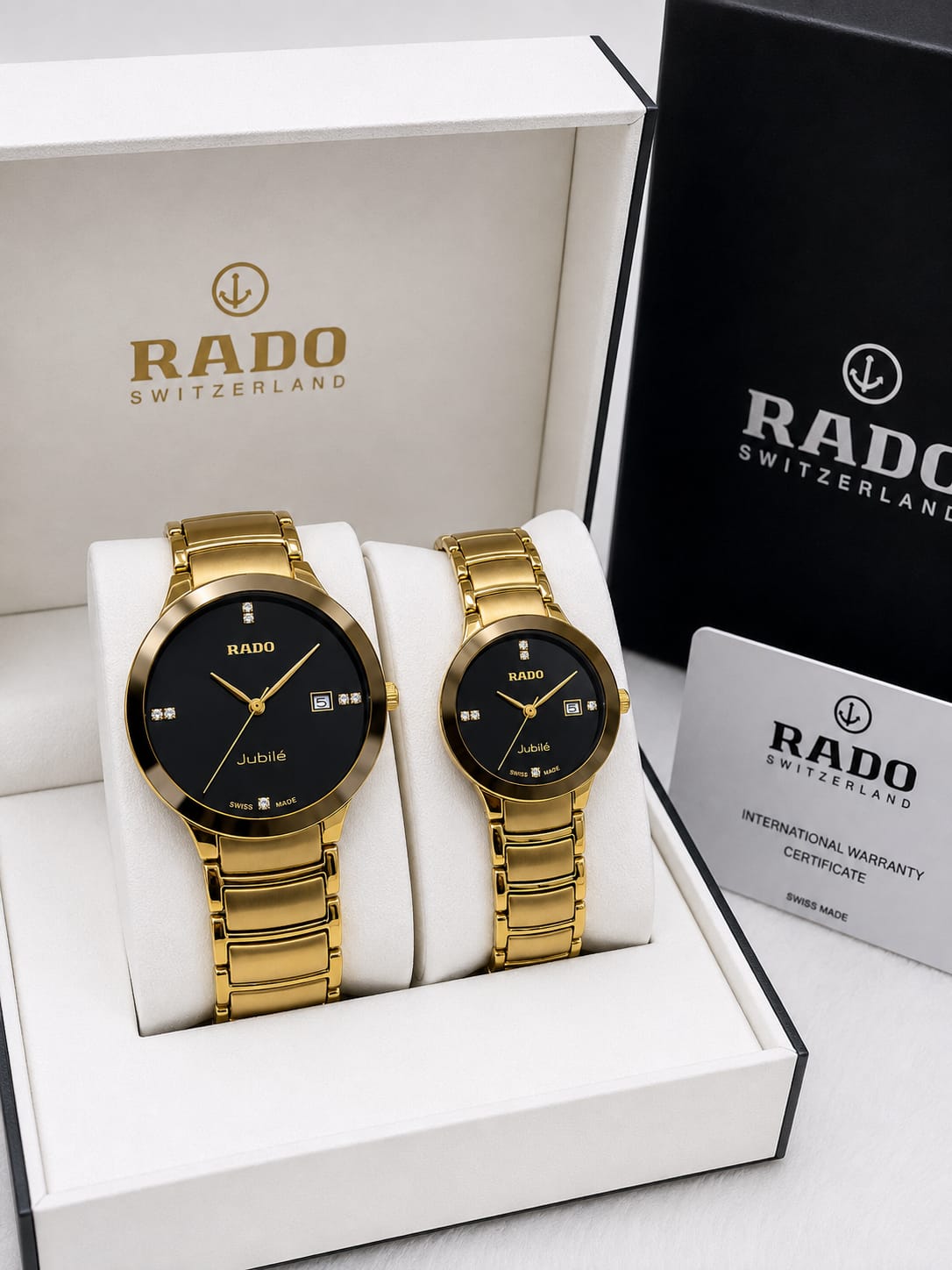 Rado Gold & Black Couple Watch Set