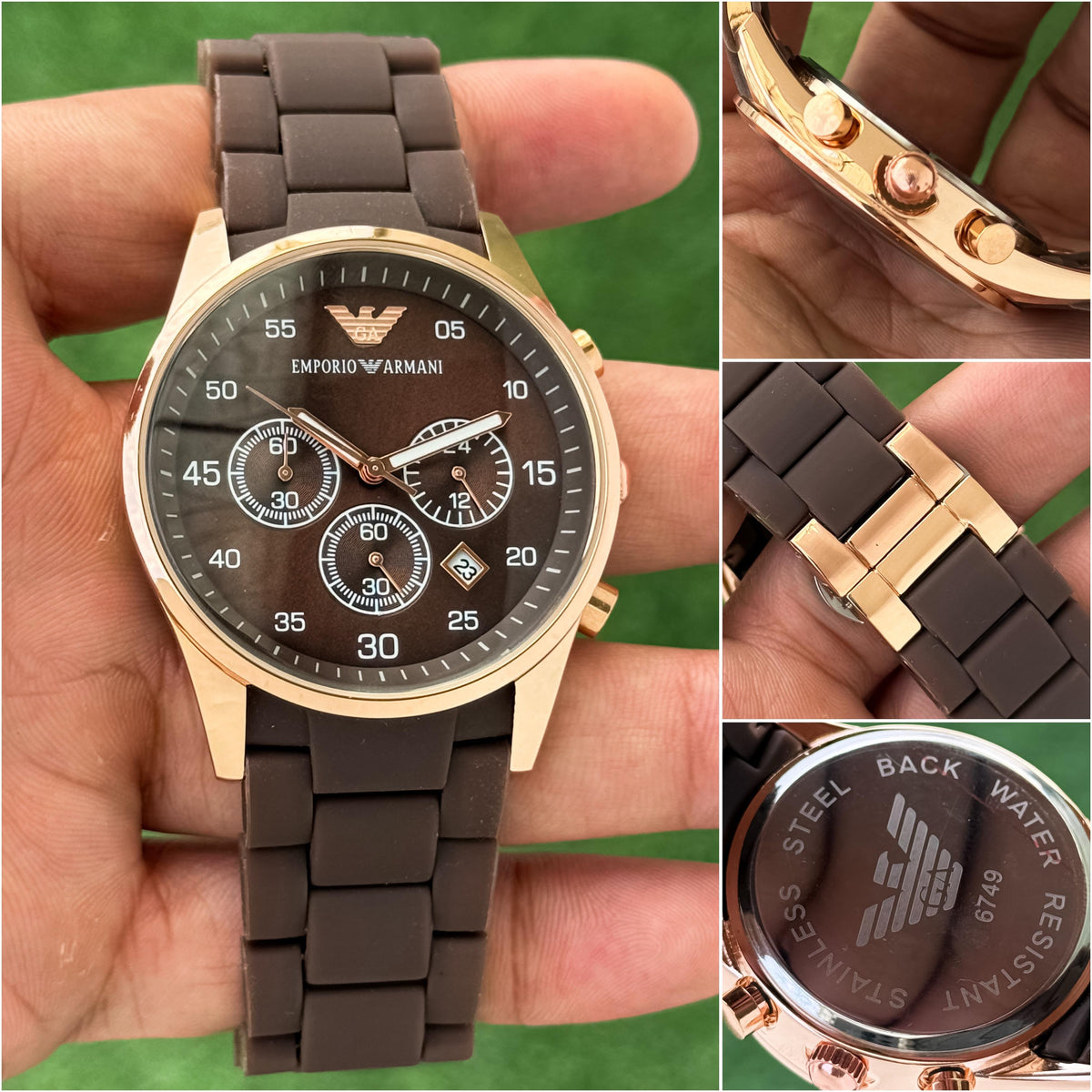 Armani Brown Dial Chronograph Men's Watch