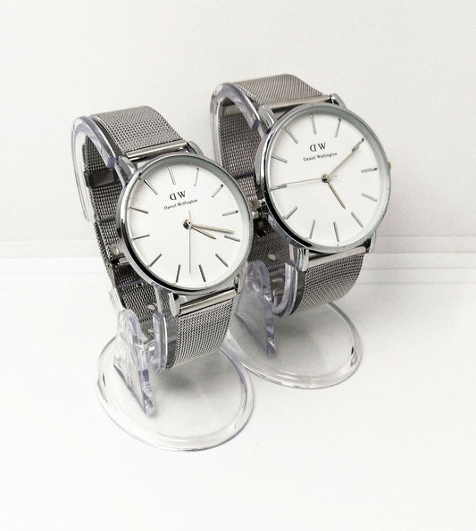 Stylish Daniel Wellington DW White Dial Couple Watch