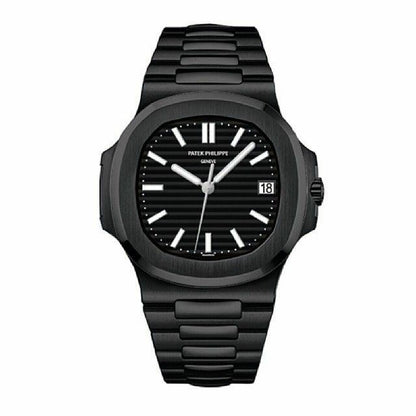 Patek Philippe Black Dial Metal Belt Men's Watch