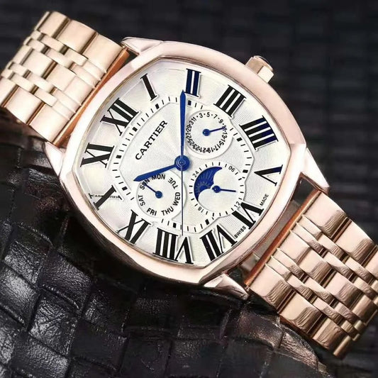 Cartier Swiss Made Rose Gold Metal Belt Watch For Men