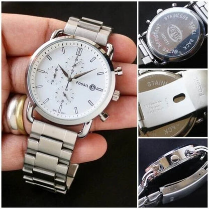 Captive Fossil White Dial Chronograph New Model Men's Watch