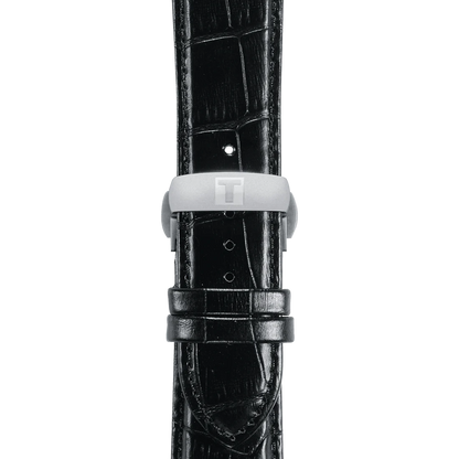 Tissot Multi Functional Chronograph Black Leather Strap Watch For Men