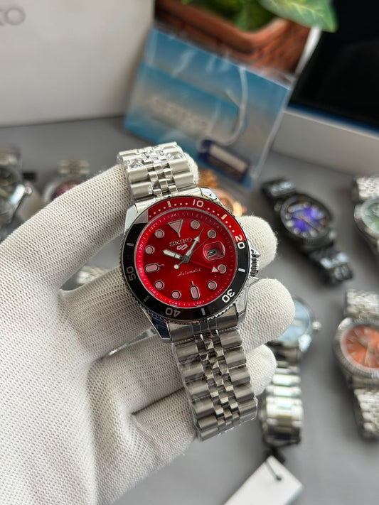 Seiko GMT Red Back Open Men's Watch