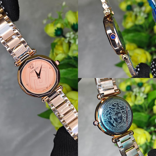 Versace Rose Gold Metal Belt Women's Watch