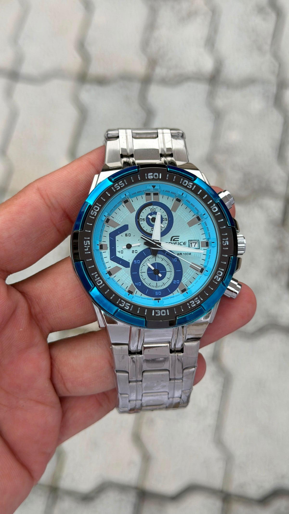 Edifice Premium Chronograph Silver Metal Belt Men's Watch