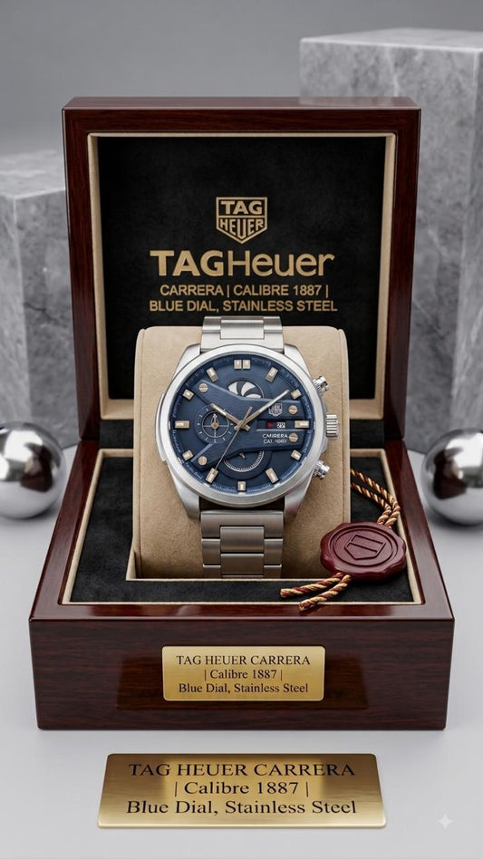 TAG Heuer Carrera Calibre 1887 Automatic Chronograph Blue Dial Stainless Steel Watch