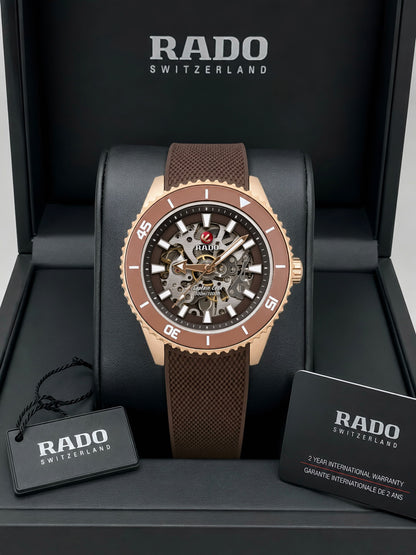 Rado Men's Captain Cook Automatic Brown Dial Skeleton Watch