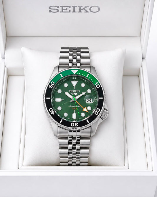 Seiko 5 Sports Green Dial Stainless Steel Automatic Watch