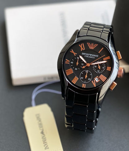 Emporio Armani Black Ceramic Chronograph Watch