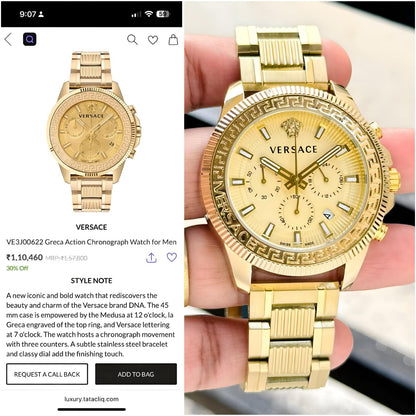 Versace Gold-Tone Chronograph Watch