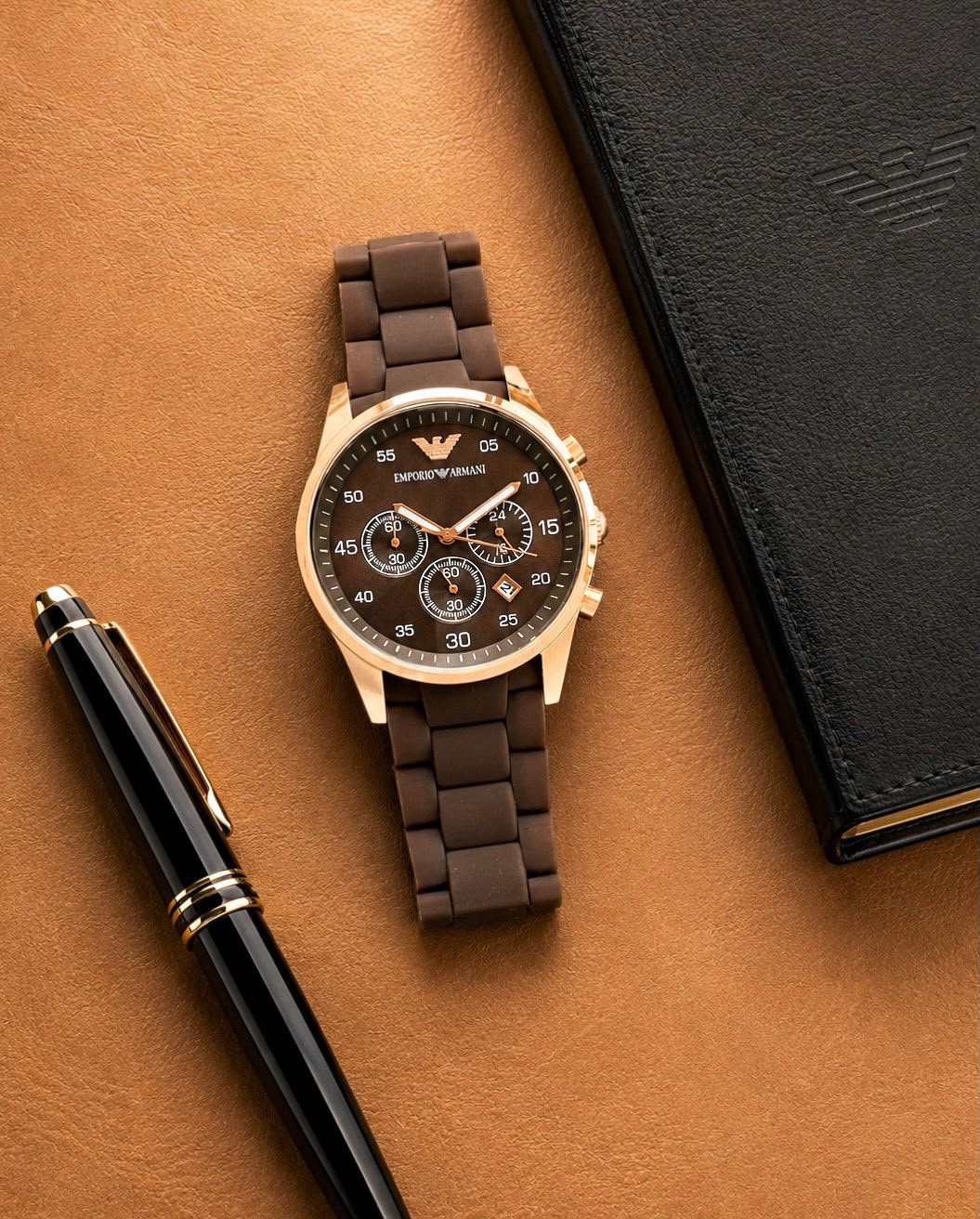 Armani Brown Dial Chronograph Men's Watch
