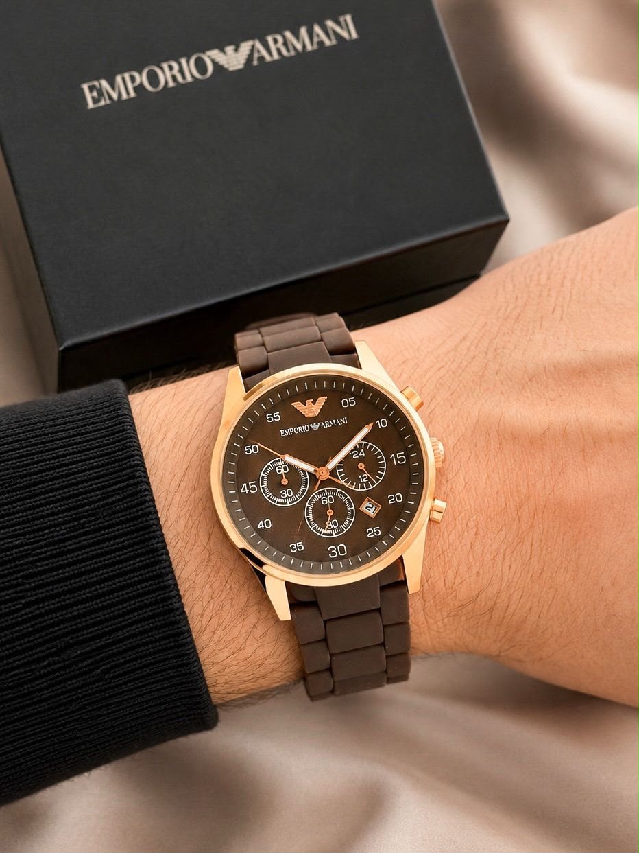 Armani Brown Dial Chronograph Men's Watch